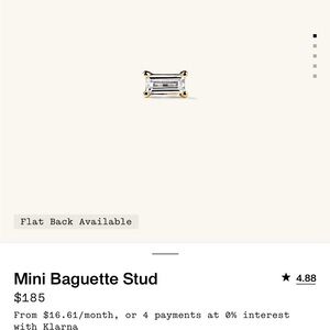 Gold and Silver Mini Baguette Stud